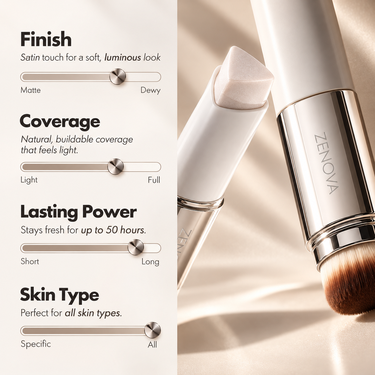 Zenova Color-Changing Foundation Stick
