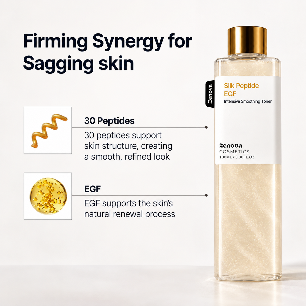 Zenova Silk Peptide EGF Smoothing Toner